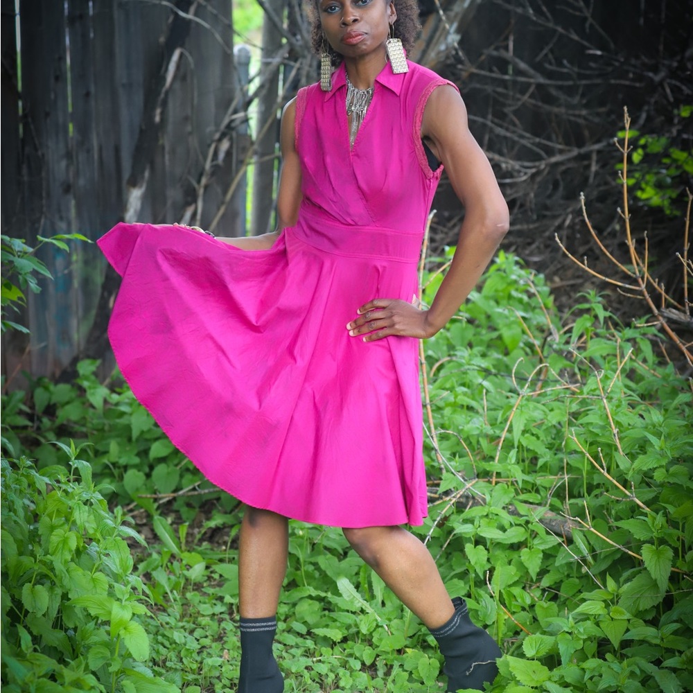 Fuschia Beverly Johnson Upstyled Dress - image 2